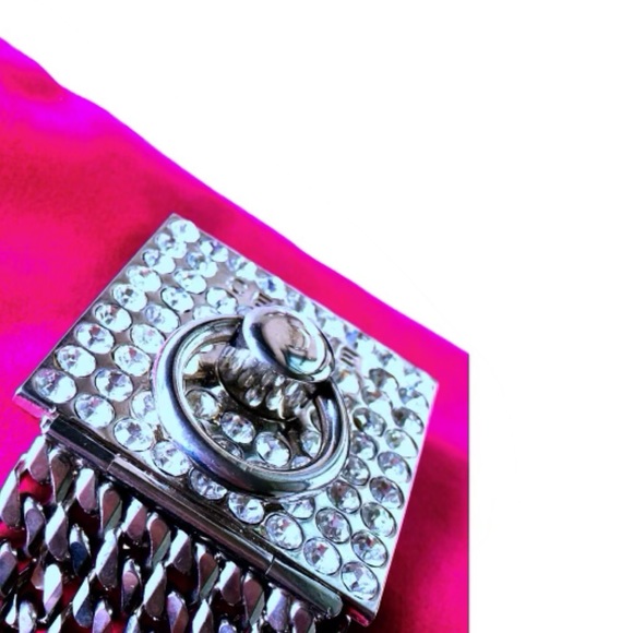 Celine Rare Vintage Pave Silver Door Knocker Logo Chain Link Archival Brooch Pin - Picture 6 of 13